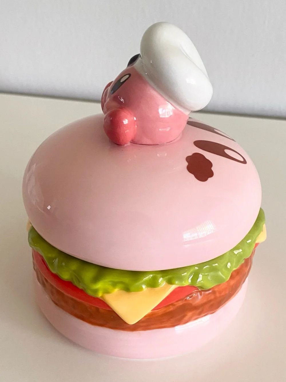 Kirby Cafe Burger Ceramic Trinket Dish Candy Bowl Cocotte Japan Exclusive